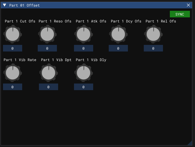 Per-part tone offsets
